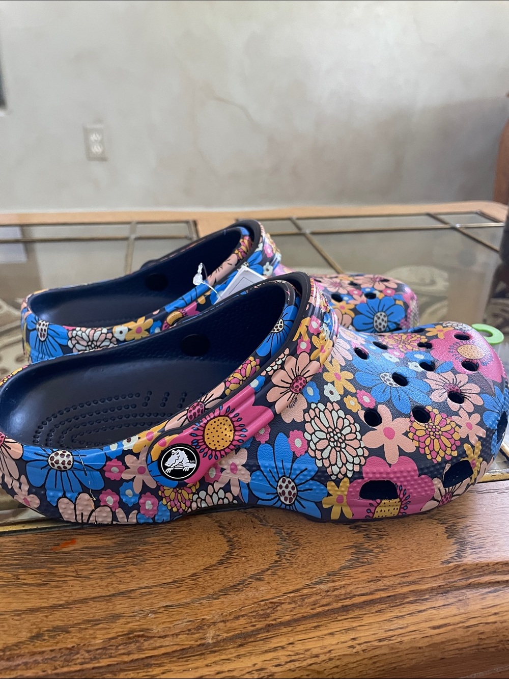 CROCS Kids Floral Clogs - Blue, Pink, Yellow Multi - Picture 4 of 7